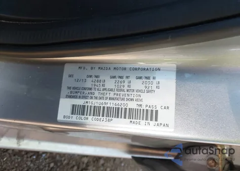 2015 Mazda Mazda6 I Sport из США, поврежденный, VIN JM1GJ1U69F1166200